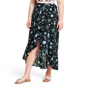 Agua Bendita X Target Deep Sea Print Wrap Skirt  Plus Size 3X